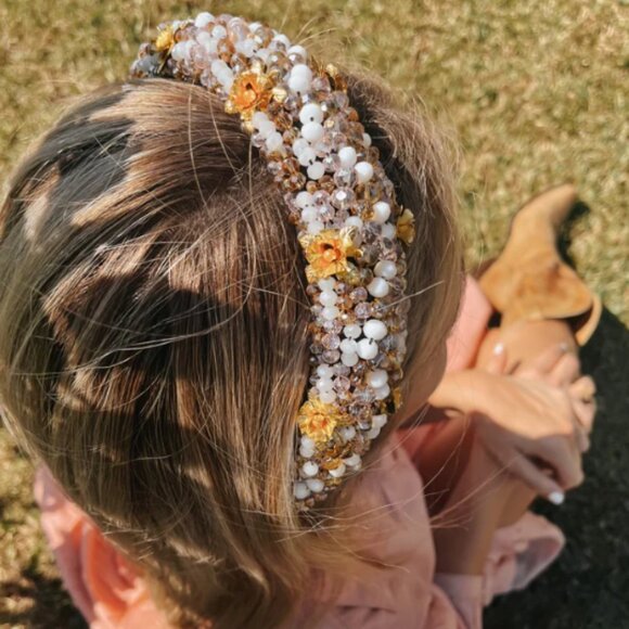 Gold Rose Crystal & Beaded Headband. NWOT. - Picture 8 of 8